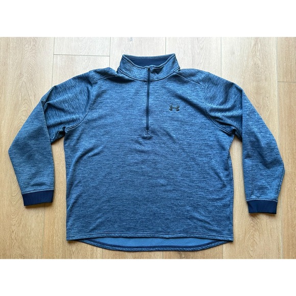 Under Armour Sweater Mens XXL Blue Coldgear‎ Zip Golf UA Storm Loose - Picture 1 of 8